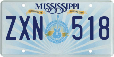 MS license plate ZXN518