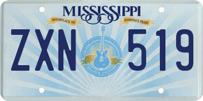 MS license plate ZXN519