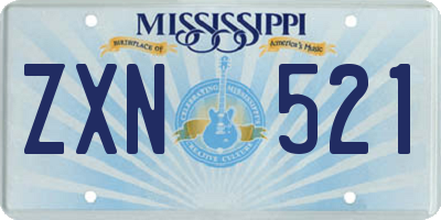 MS license plate ZXN521