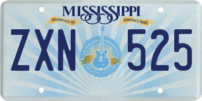 MS license plate ZXN525