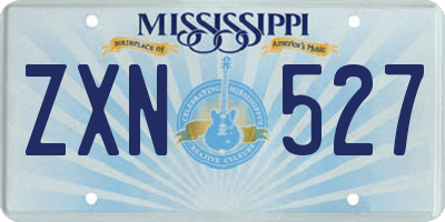 MS license plate ZXN527