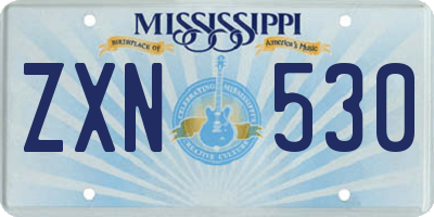 MS license plate ZXN530