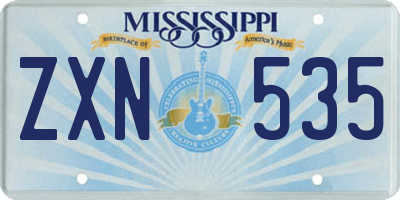 MS license plate ZXN535