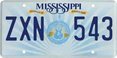 MS license plate ZXN543
