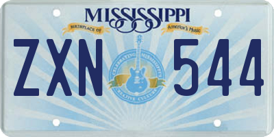 MS license plate ZXN544