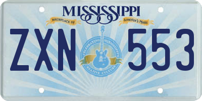 MS license plate ZXN553