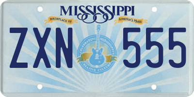 MS license plate ZXN555