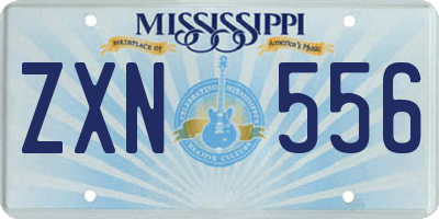MS license plate ZXN556