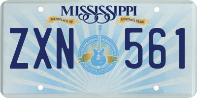 MS license plate ZXN561