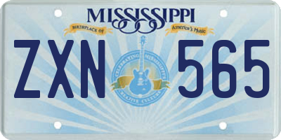 MS license plate ZXN565