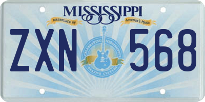 MS license plate ZXN568
