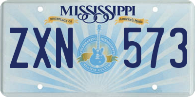 MS license plate ZXN573