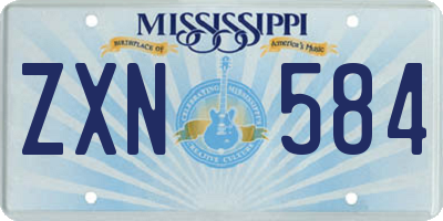 MS license plate ZXN584