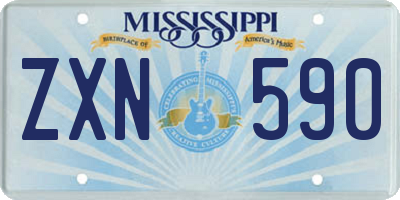 MS license plate ZXN590
