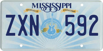 MS license plate ZXN592