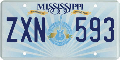 MS license plate ZXN593
