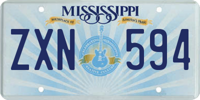 MS license plate ZXN594