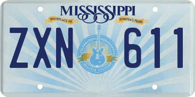 MS license plate ZXN611