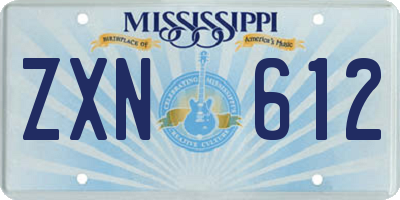MS license plate ZXN612