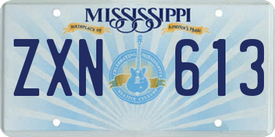 MS license plate ZXN613