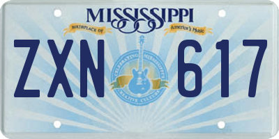 MS license plate ZXN617