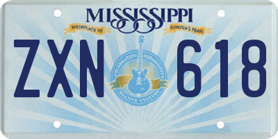 MS license plate ZXN618