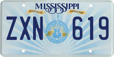 MS license plate ZXN619