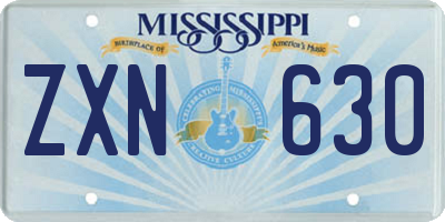 MS license plate ZXN630