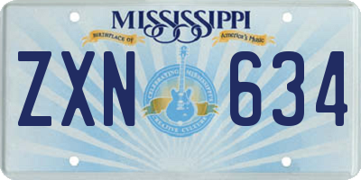 MS license plate ZXN634