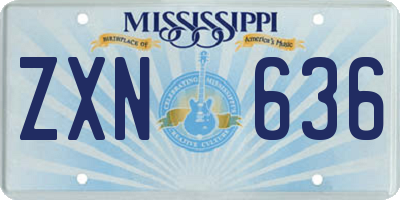 MS license plate ZXN636
