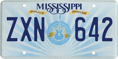 MS license plate ZXN642