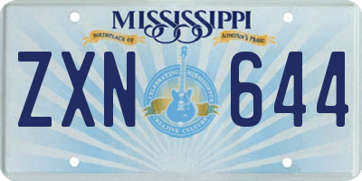 MS license plate ZXN644