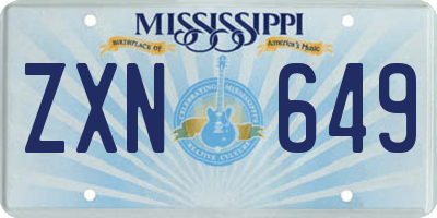 MS license plate ZXN649