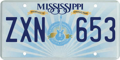 MS license plate ZXN653