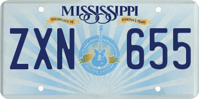 MS license plate ZXN655