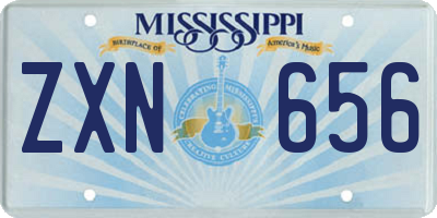 MS license plate ZXN656