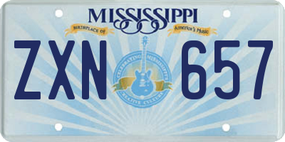 MS license plate ZXN657