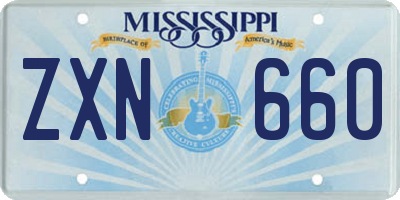 MS license plate ZXN660