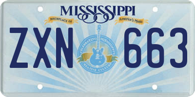 MS license plate ZXN663