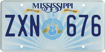 MS license plate ZXN676