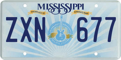 MS license plate ZXN677