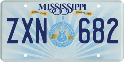 MS license plate ZXN682