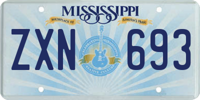 MS license plate ZXN693
