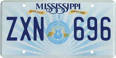 MS license plate ZXN696