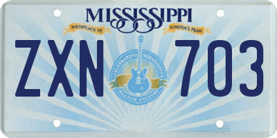 MS license plate ZXN703