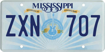 MS license plate ZXN707