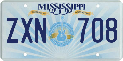 MS license plate ZXN708