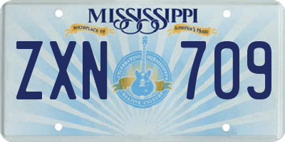 MS license plate ZXN709
