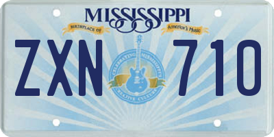 MS license plate ZXN710