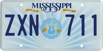 MS license plate ZXN711